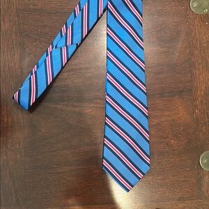 Ralph Lauren Blue and Pink Striped Men's Tie